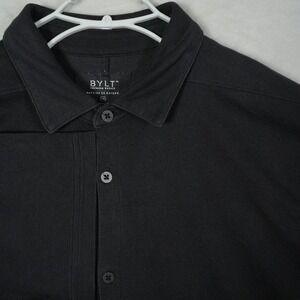 BYLT Premium Basics Bayside SS Oxford Shirt Mens XXL Black Short Sleeve Button
